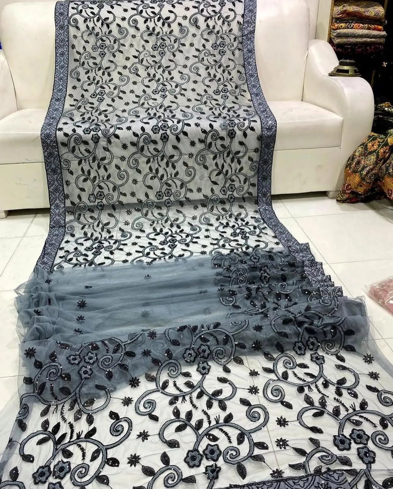 Unstitched saree soft net